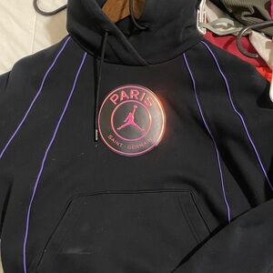 Black Hoodie with Purple Accents